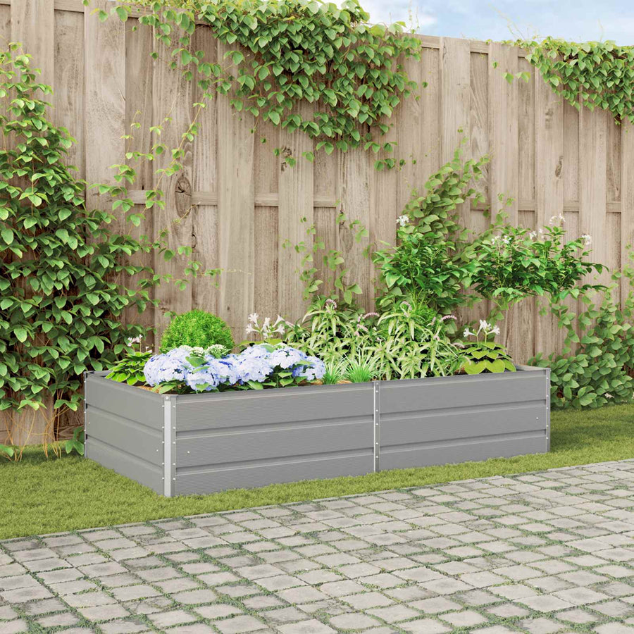 Plantenbak Lichtgrijs 195 x 100 x 45 cm Gegalvaniseerd staal