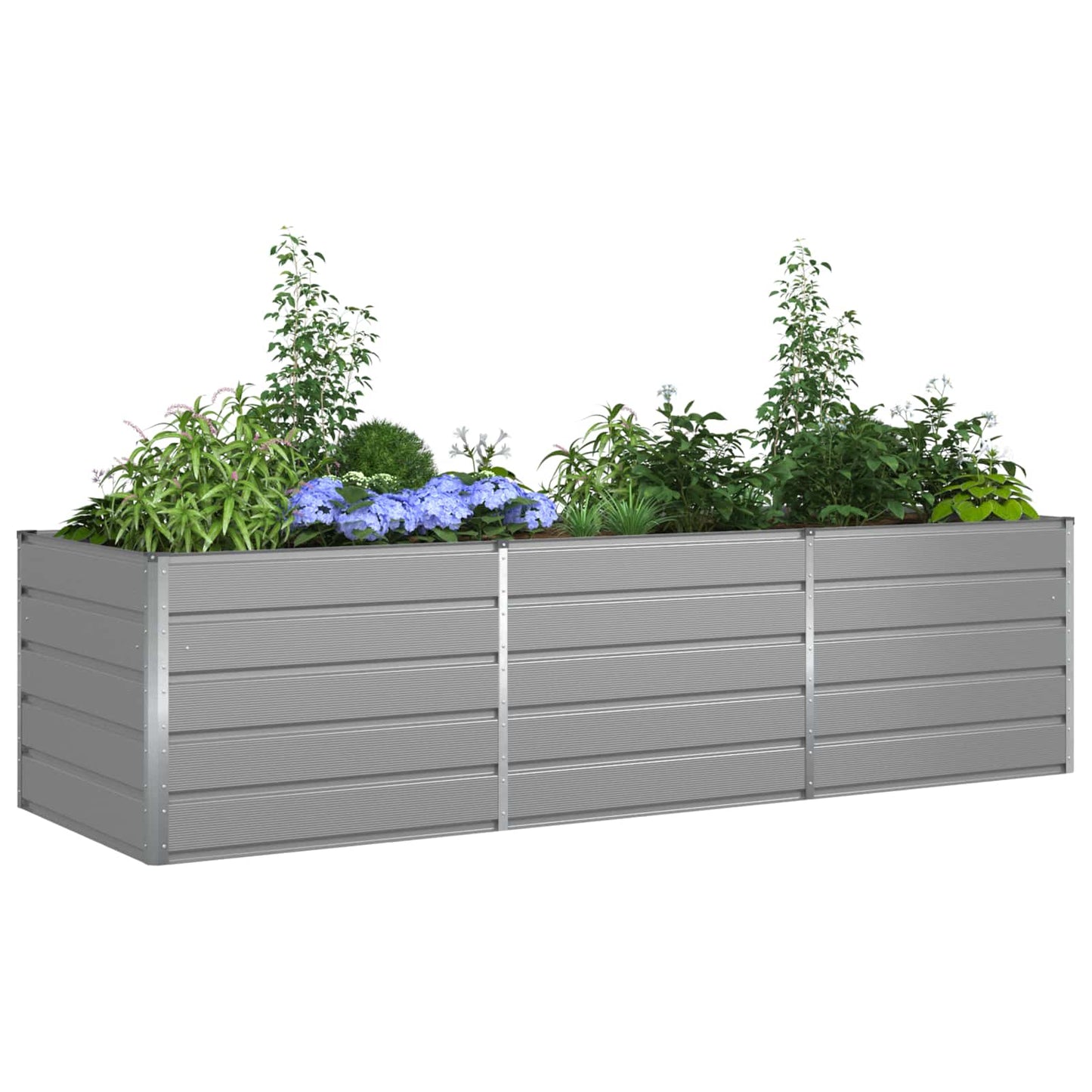 Plantenbak Lichtgrijs 195 x 100 x 45 cm Gegalvaniseerd staal