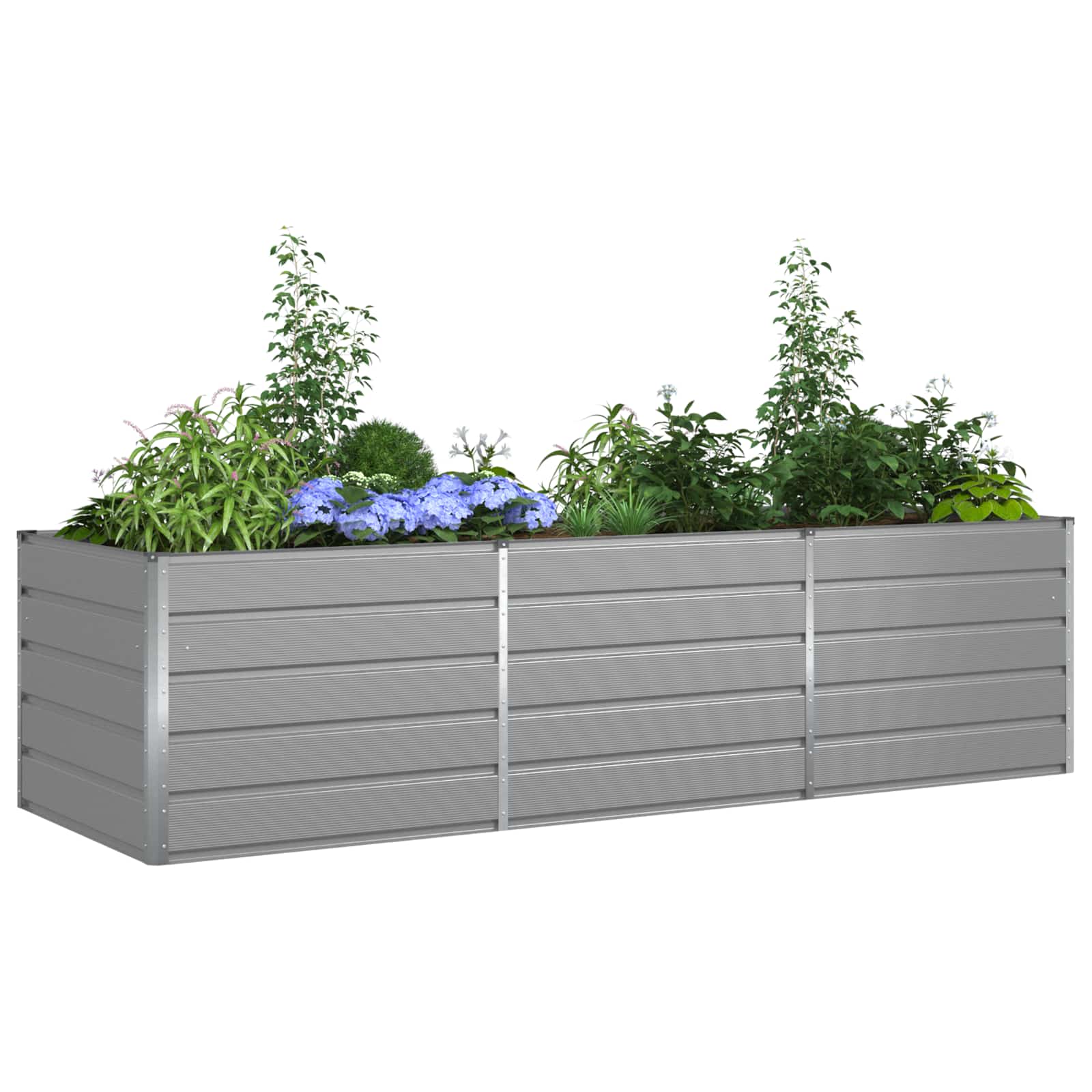 Plantenbak Lichtgrijs 195 x 100 x 45 cm Gegalvaniseerd staal