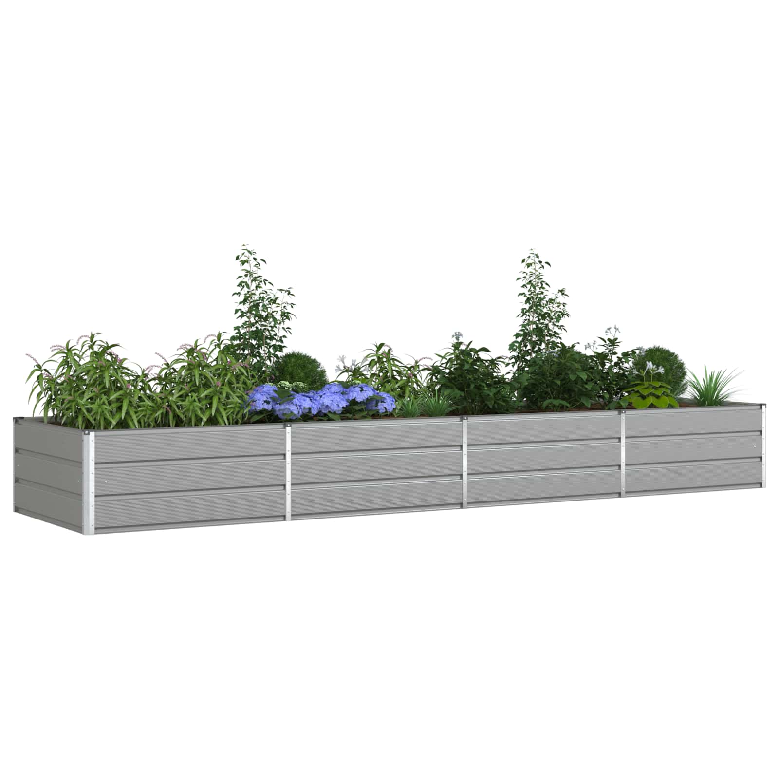 Plantenbak Lichtgrijs 195 x 100 x 45 cm Gegalvaniseerd staal