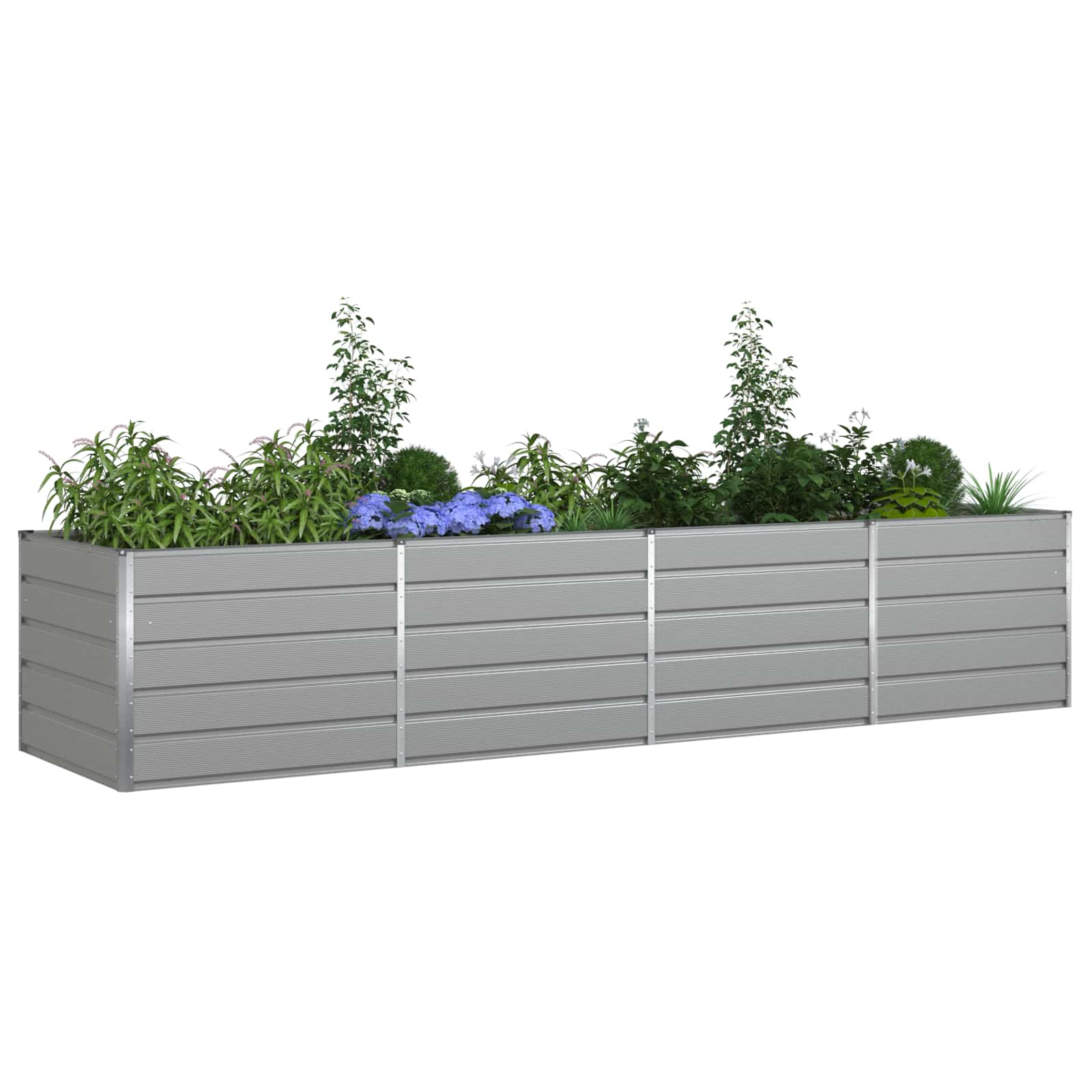 Plantenbak Lichtgrijs 195 x 100 x 45 cm Gegalvaniseerd staal