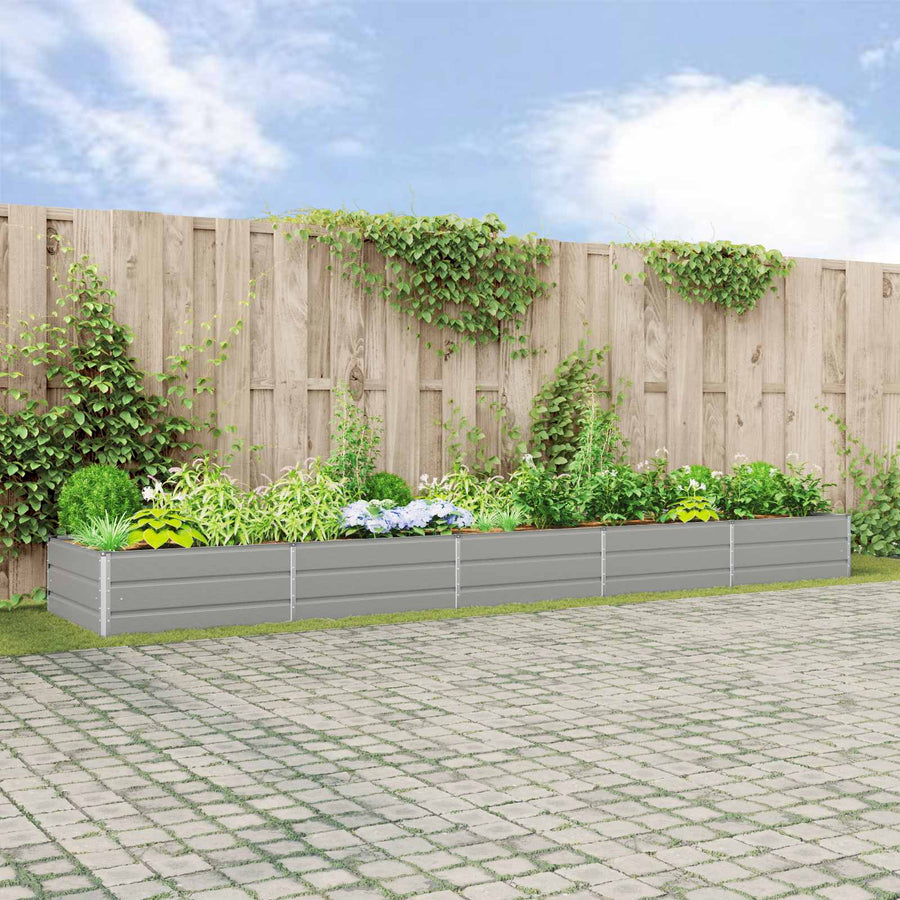 Plantenbak Lichtgrijs 195 x 100 x 45 cm Gegalvaniseerd staal