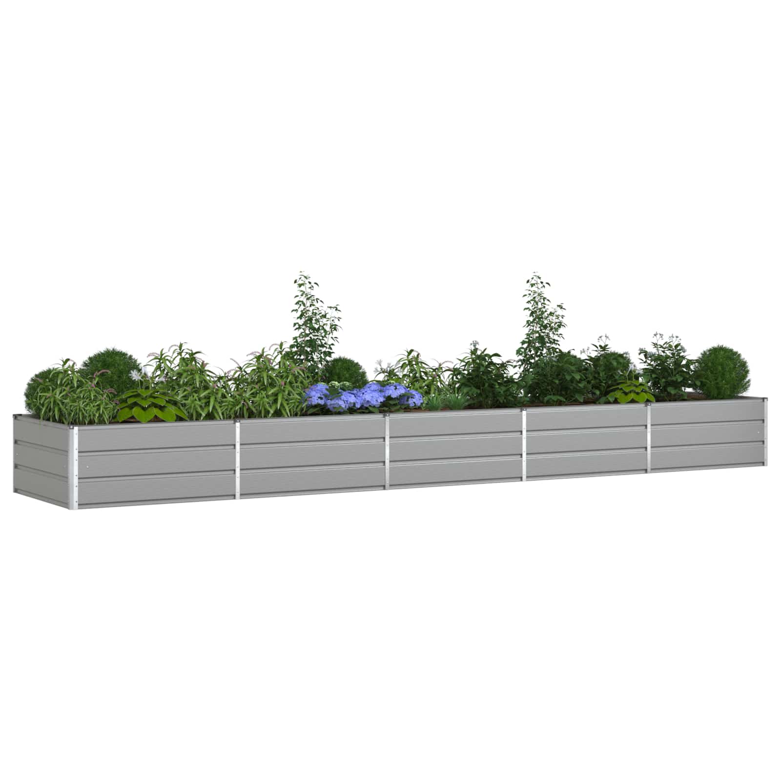 Plantenbak Lichtgrijs 195 x 100 x 45 cm Gegalvaniseerd staal