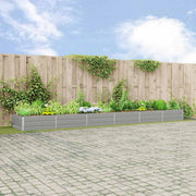 Plantenbak 195x100x45 cm gegalvaniseerd staal lichtgrijs
