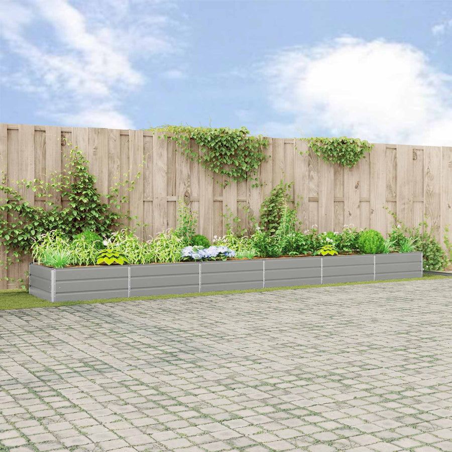 Plantenbak Lichtgrijs 195 x 100 x 45 cm Gegalvaniseerd staal