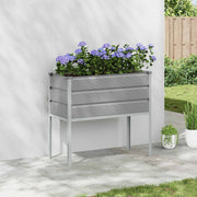 Plantenbak 100x45x90 cm gegalvaniseerd staal lichtgrijs
