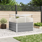 Plantenbak 100x100x77 cm gegalvaniseerd staal lichtgrijs