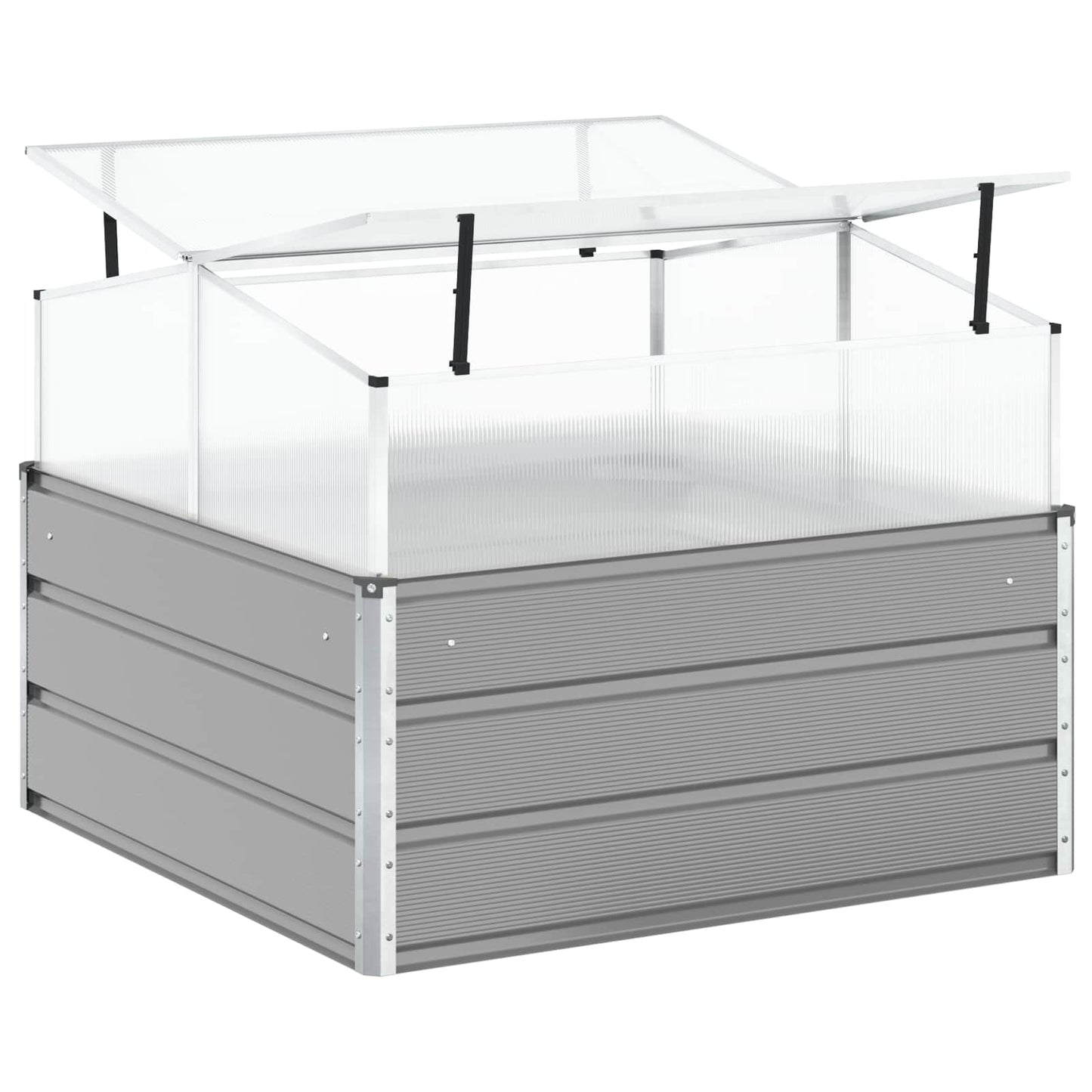 Plantenbak Lichtgrijs 100 x 100 x 77 cm Gegalvaniseerd staal
