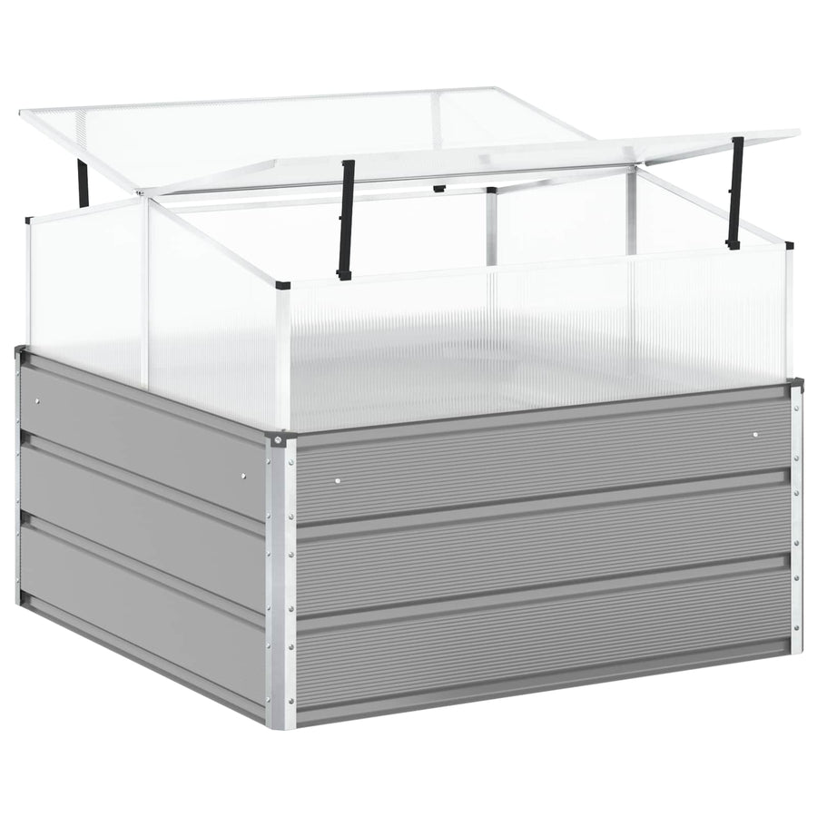 Plantenbak Lichtgrijs 100 x 100 x 77 cm Gegalvaniseerd staal