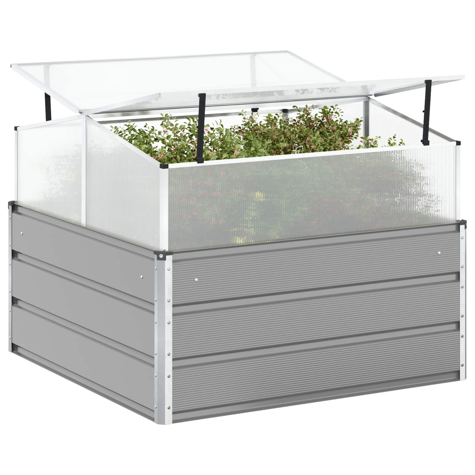 Plantenbak Lichtgrijs 100 x 100 x 77 cm Gegalvaniseerd staal