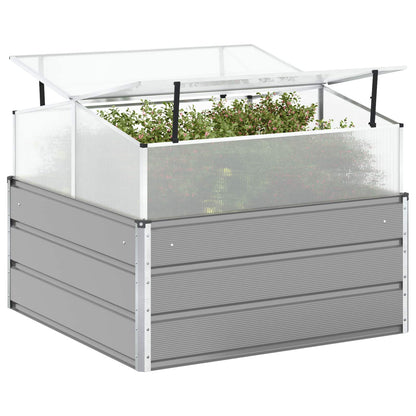 Plantenbak Lichtgrijs 100 x 100 x 77 cm Gegalvaniseerd staal