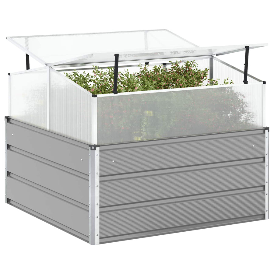 Plantenbak Lichtgrijs 100 x 100 x 77 cm Gegalvaniseerd staal