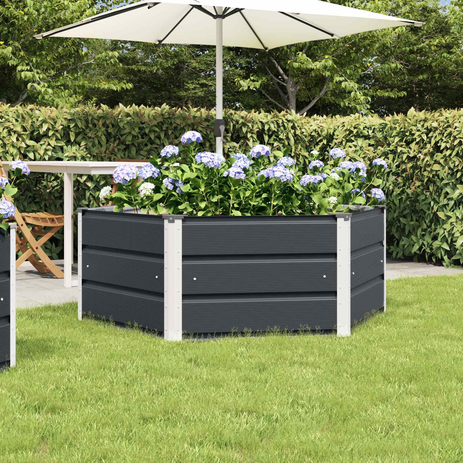Plantenbak Antraciet 129 x 129 x 45 cm Staal