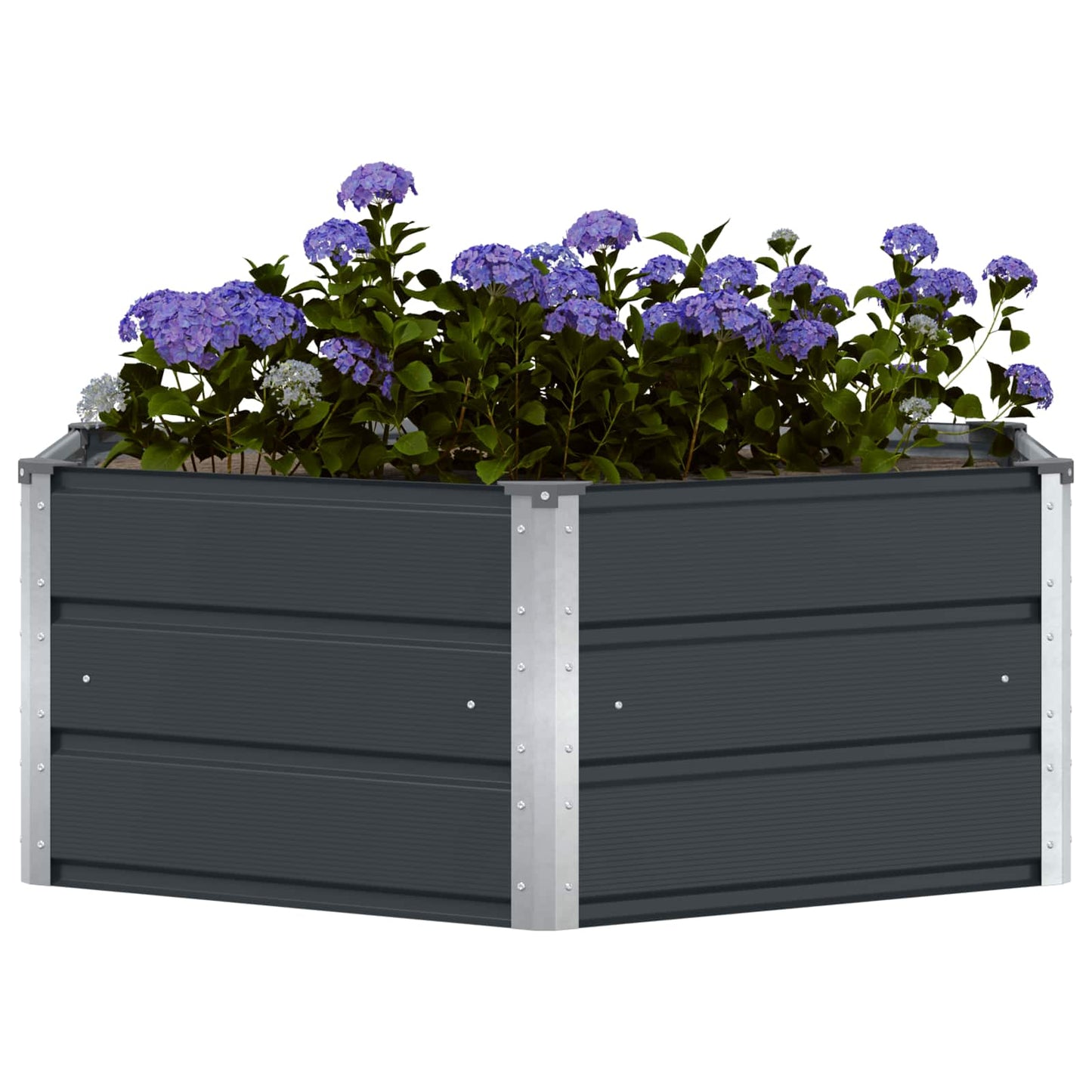 Plantenbak Antraciet 129 x 129 x 45 cm Staal