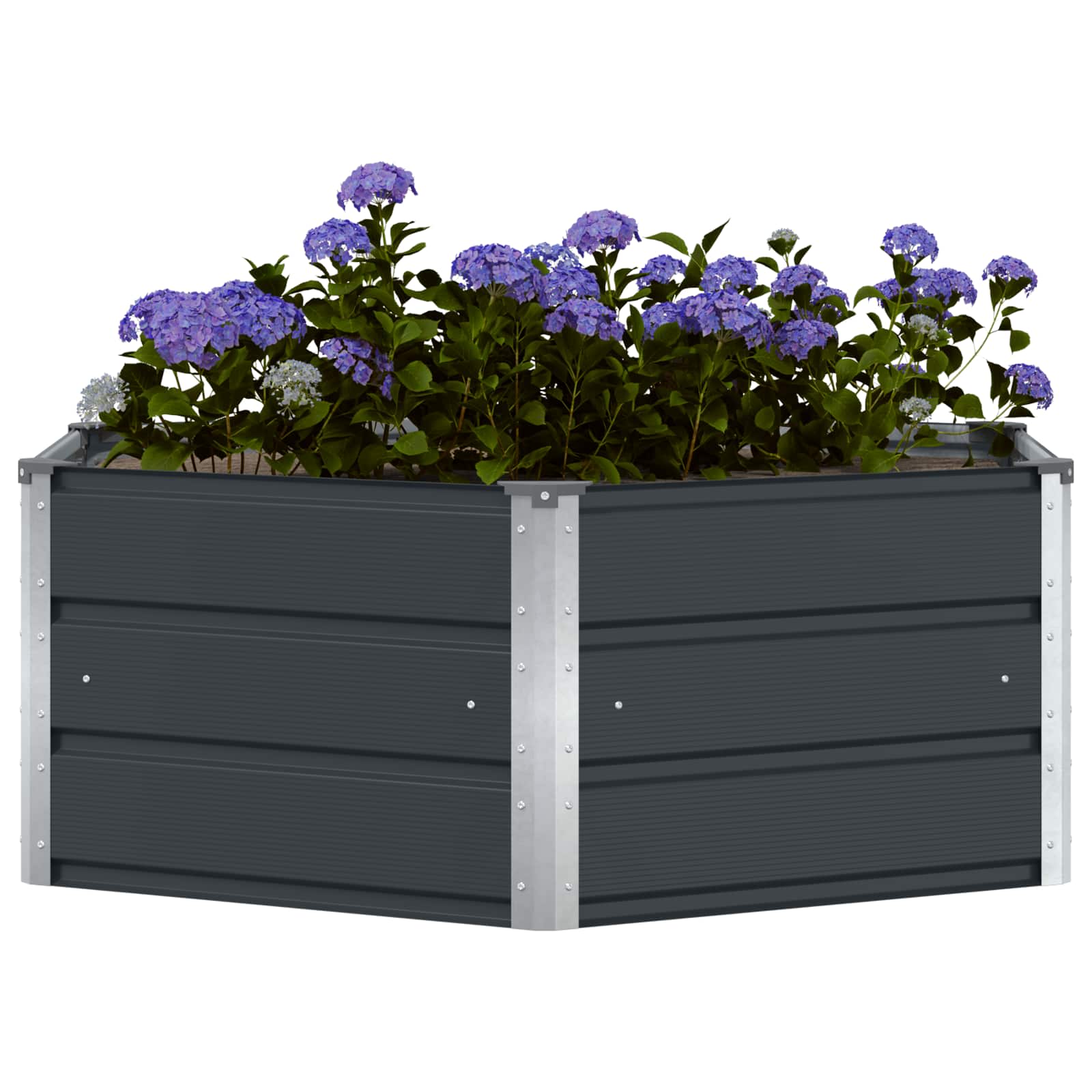 Plantenbak Antraciet 129 x 129 x 45 cm Staal