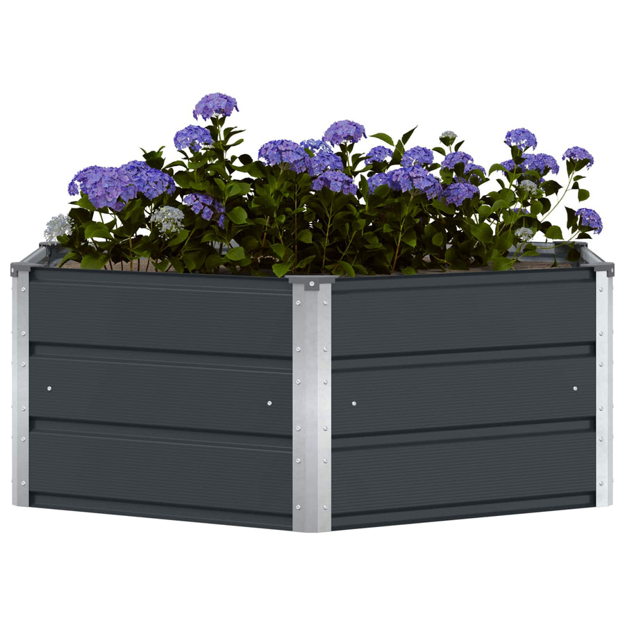 Plantenbak Antraciet 129 x 129 x 45 cm Staal