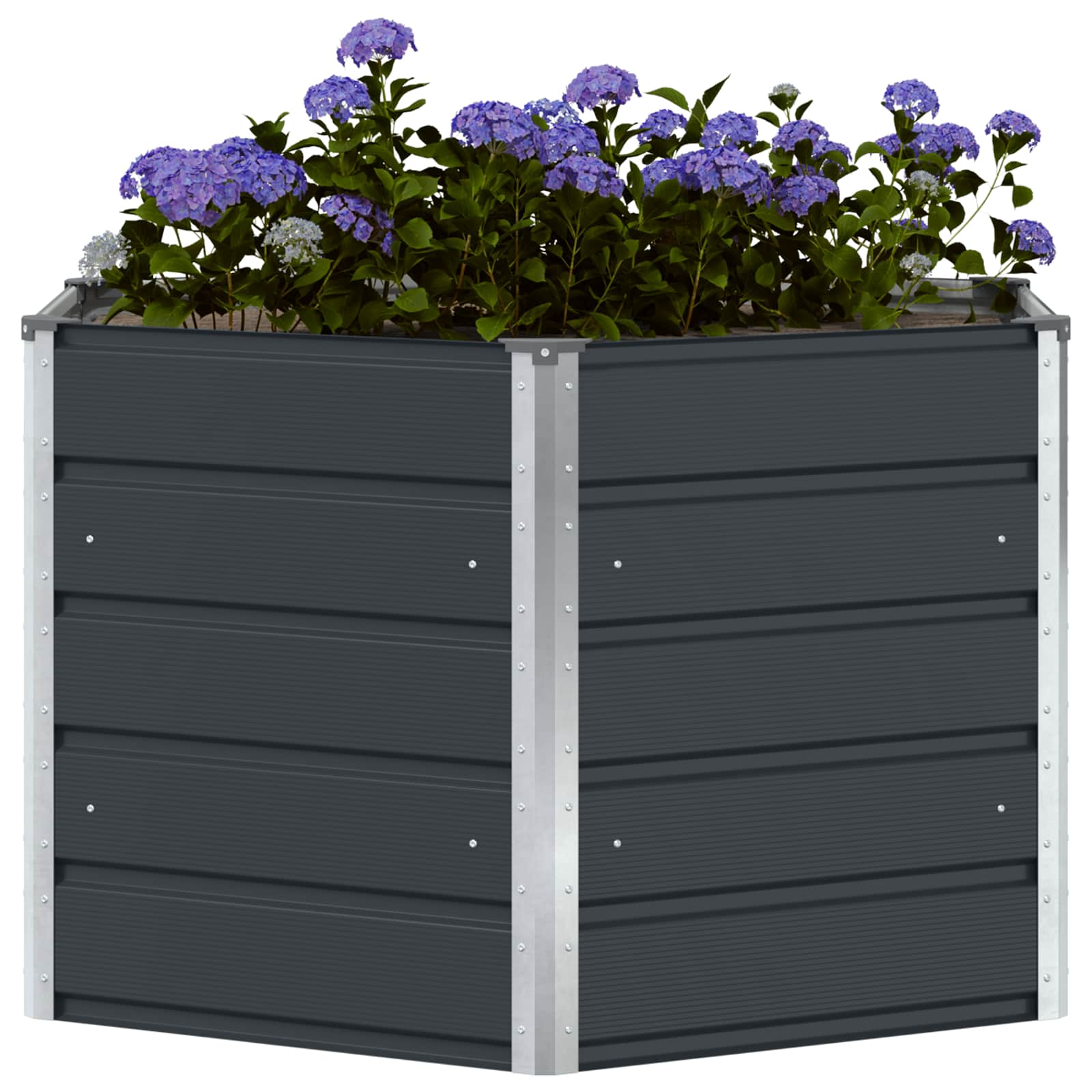 Plantenbak Antraciet 129 x 129 x 75 cm Staal