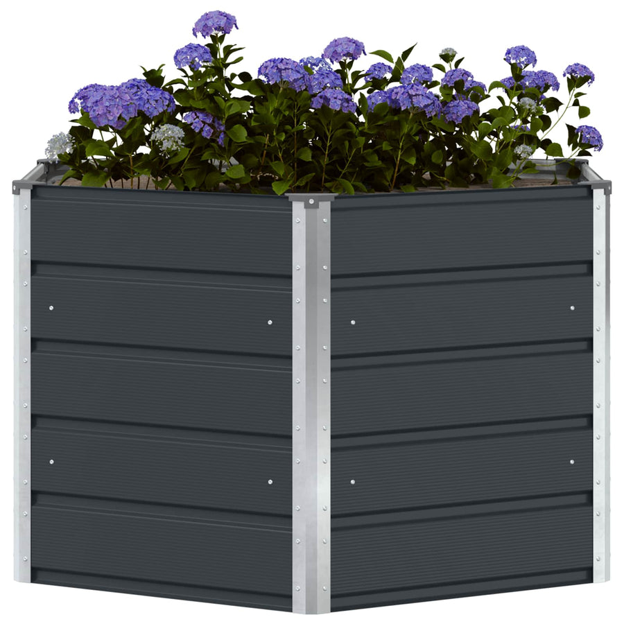 Plantenbak Antraciet 129 x 129 x 75 cm Staal