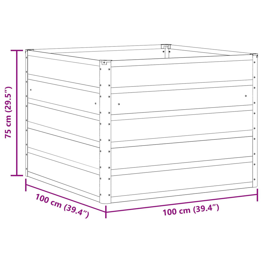 Plantenbak Antraciet 100 x 100 x 75 cm Staal