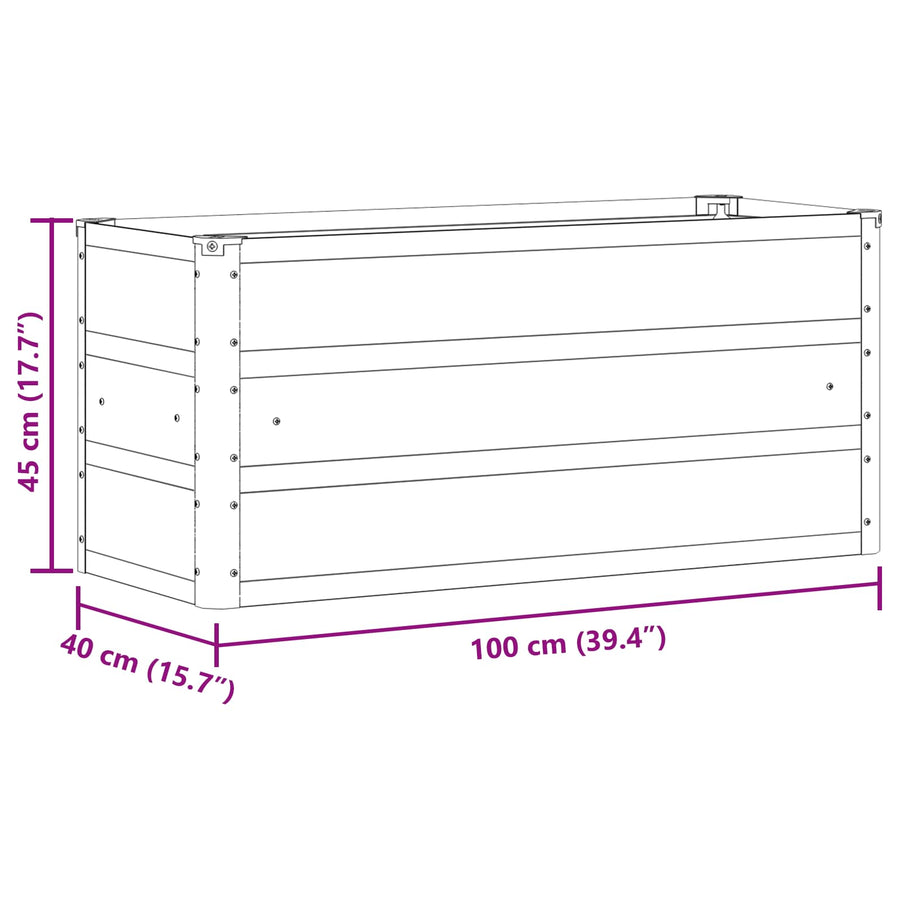 Plantenbak Antraciet 100 x 40 x 45 cm Staal