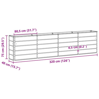 Plantenbak Antraciet 160 x 40 x 75 cm Staal