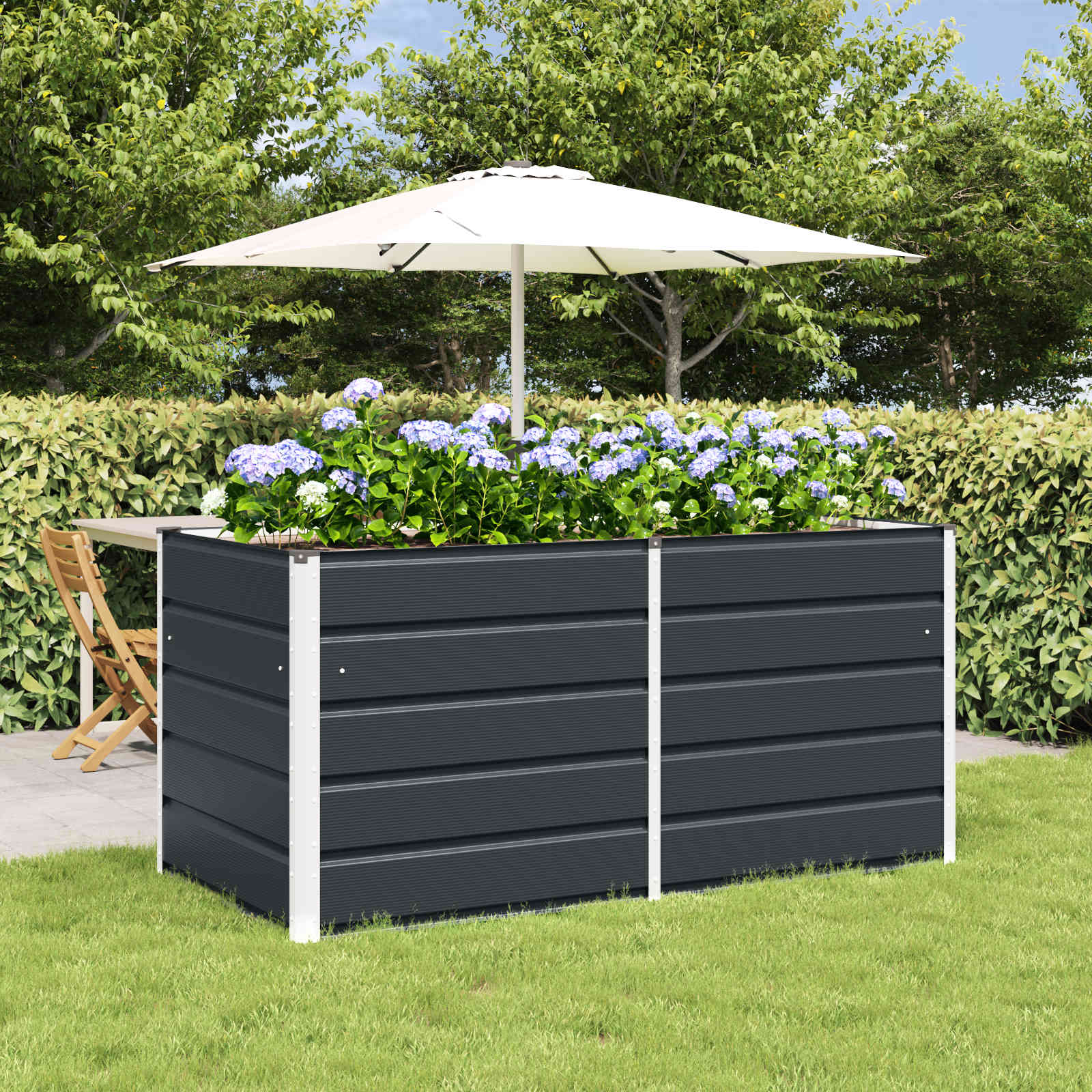Plantenbak Antraciet 160 x 80 x 75 cm Staal