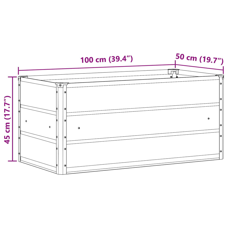 Plantenbak Antraciet 100 x 50 x 45 cm Gegalvaniseerd staal