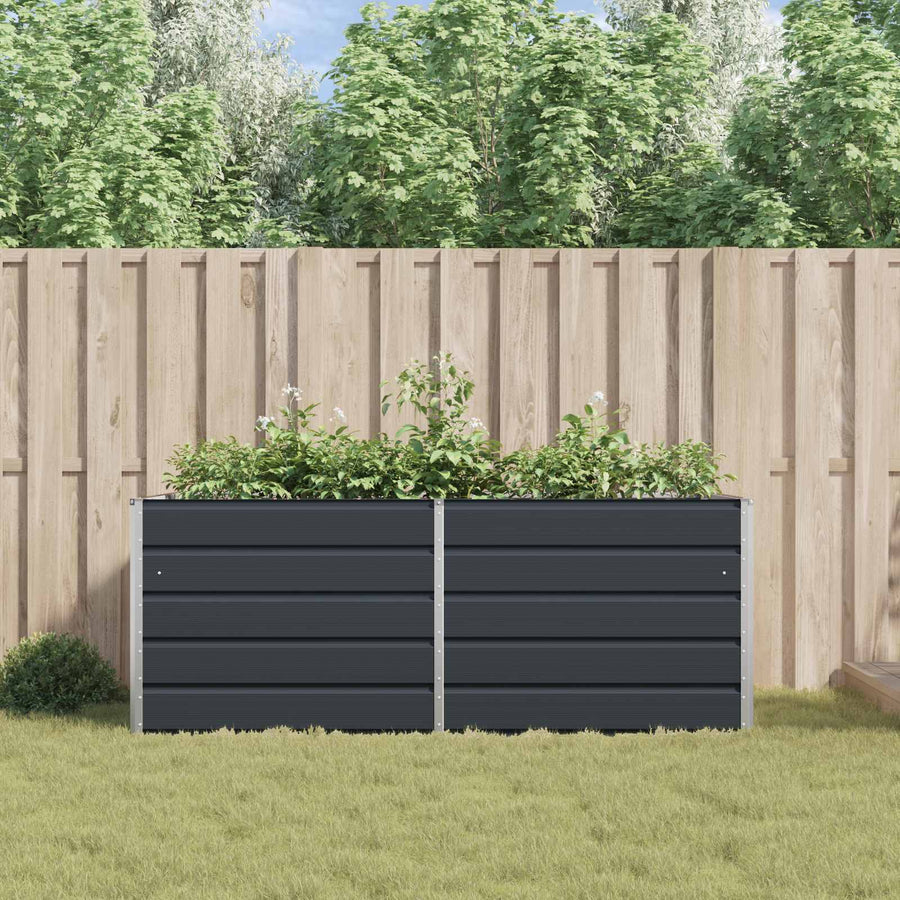 Plantenbak Antraciet 195 x 100 x 45 cm Gegalvaniseerd staal