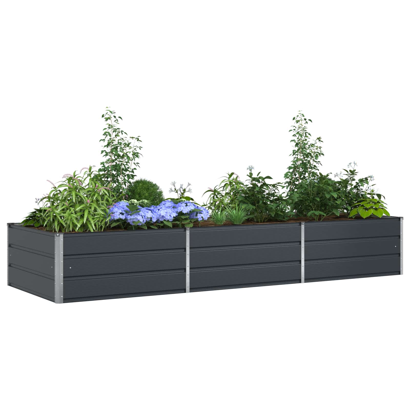 Plantenbak Antraciet 195 x 100 x 45 cm Gegalvaniseerd staal