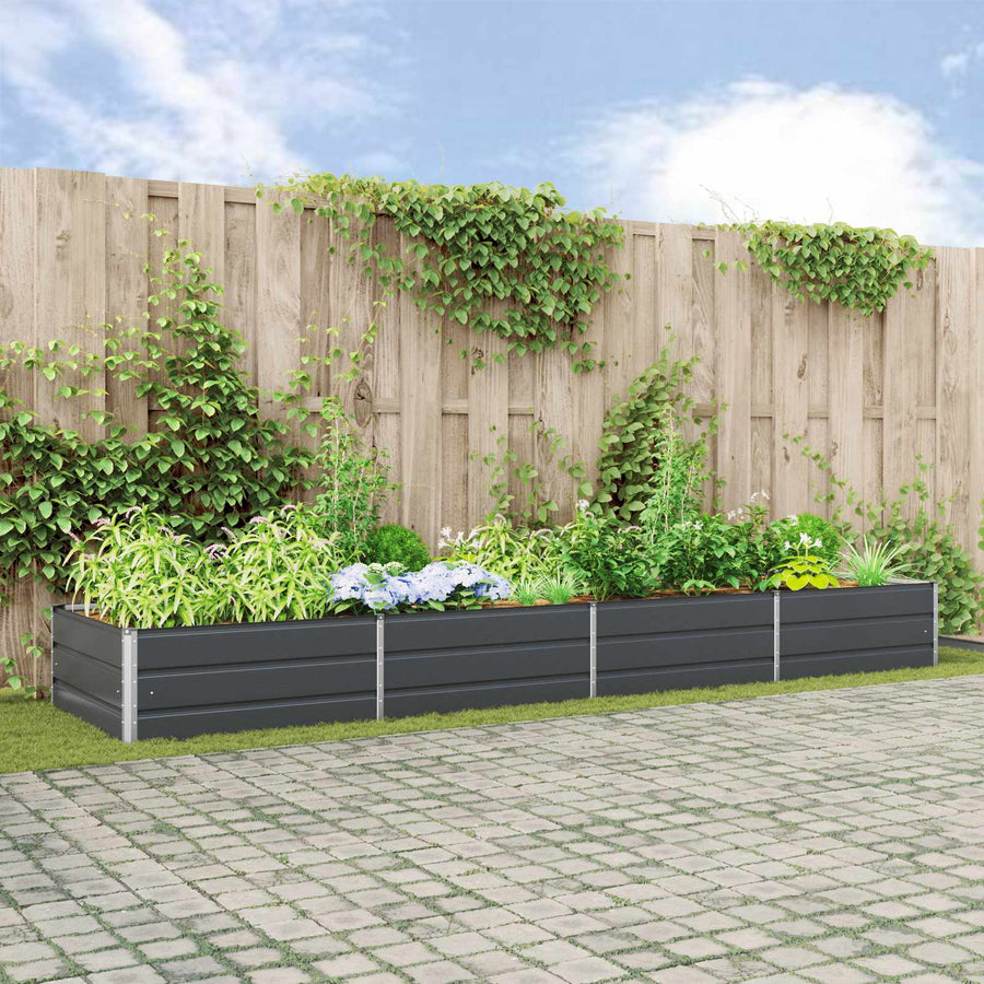 Plantenbak Antraciet 195 x 100 x 45 cm Gegalvaniseerd staal