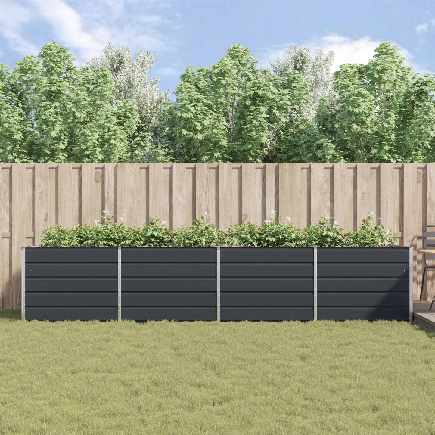 Plantenbak Antraciet 195 x 100 x 45 cm Gegalvaniseerd staal
