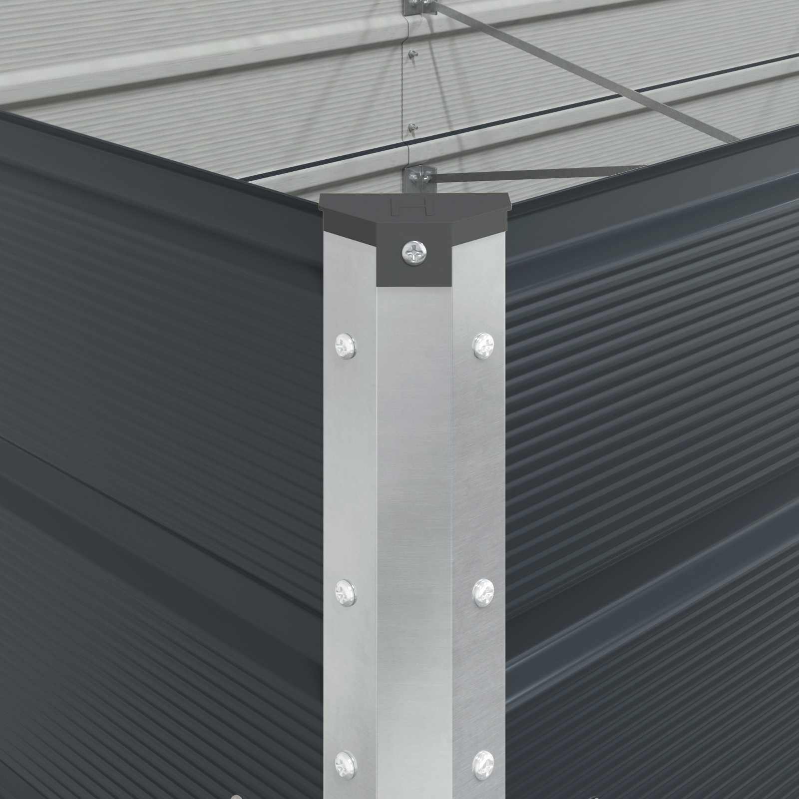 Plantenbak Antraciet 195 x 100 x 45 cm Gegalvaniseerd staal
