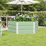 Plantenbak zeshoekig 129x129x45 cm staal pastel groen