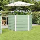 Plantenbak 129x129x75 cm staal pastel groen