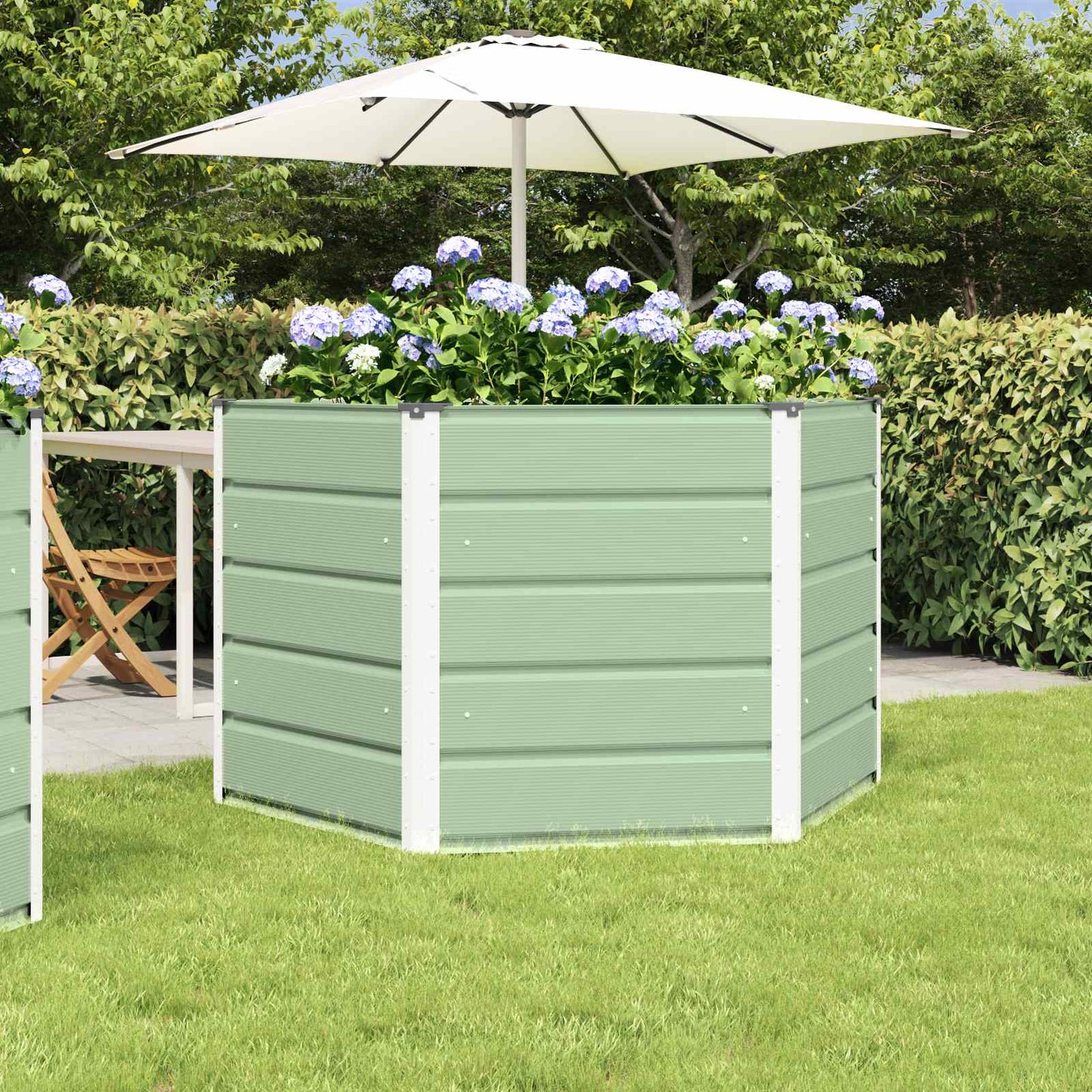 Plantenbak Pastel Groen 129 x 129 x 75 cm Staal