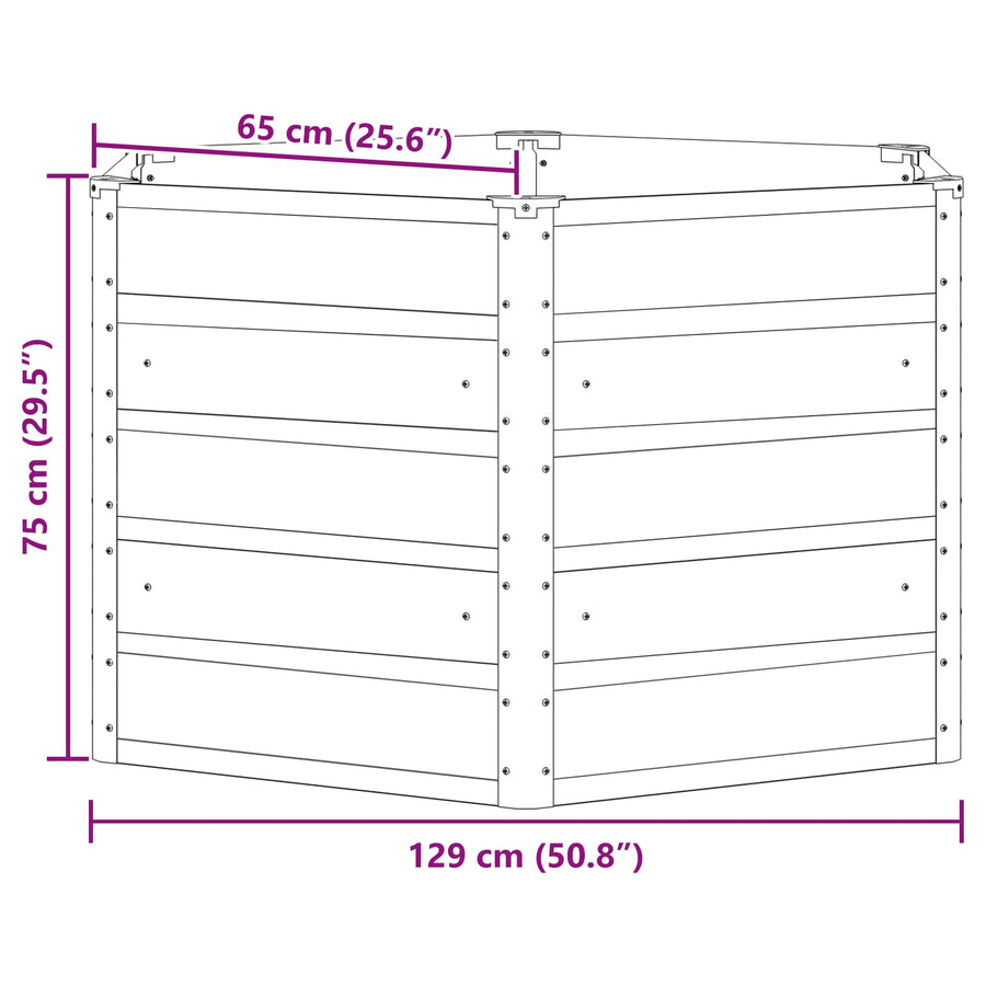 Plantenbak Pastel Groen 129 x 129 x 75 cm Staal