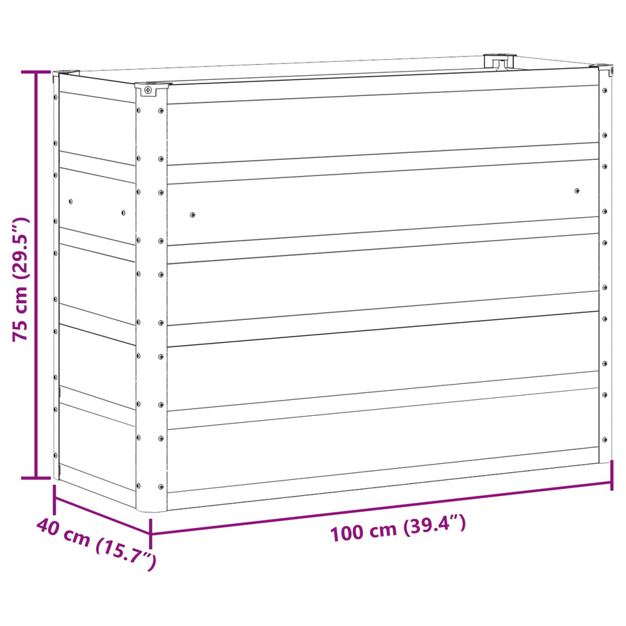 Plantenbak Groen 100 x 40 x 75 cm Staal