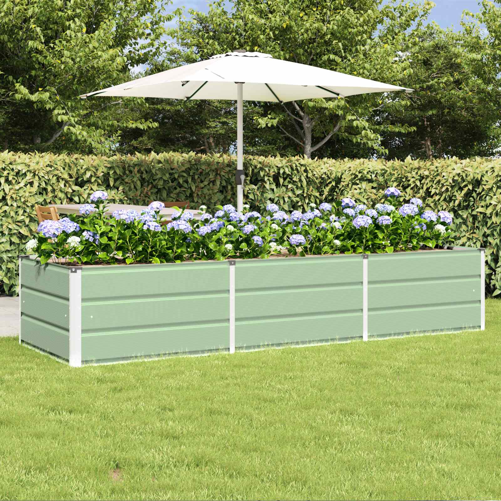 Plantenbak Groen 240 x 80 x 45 cm Staal