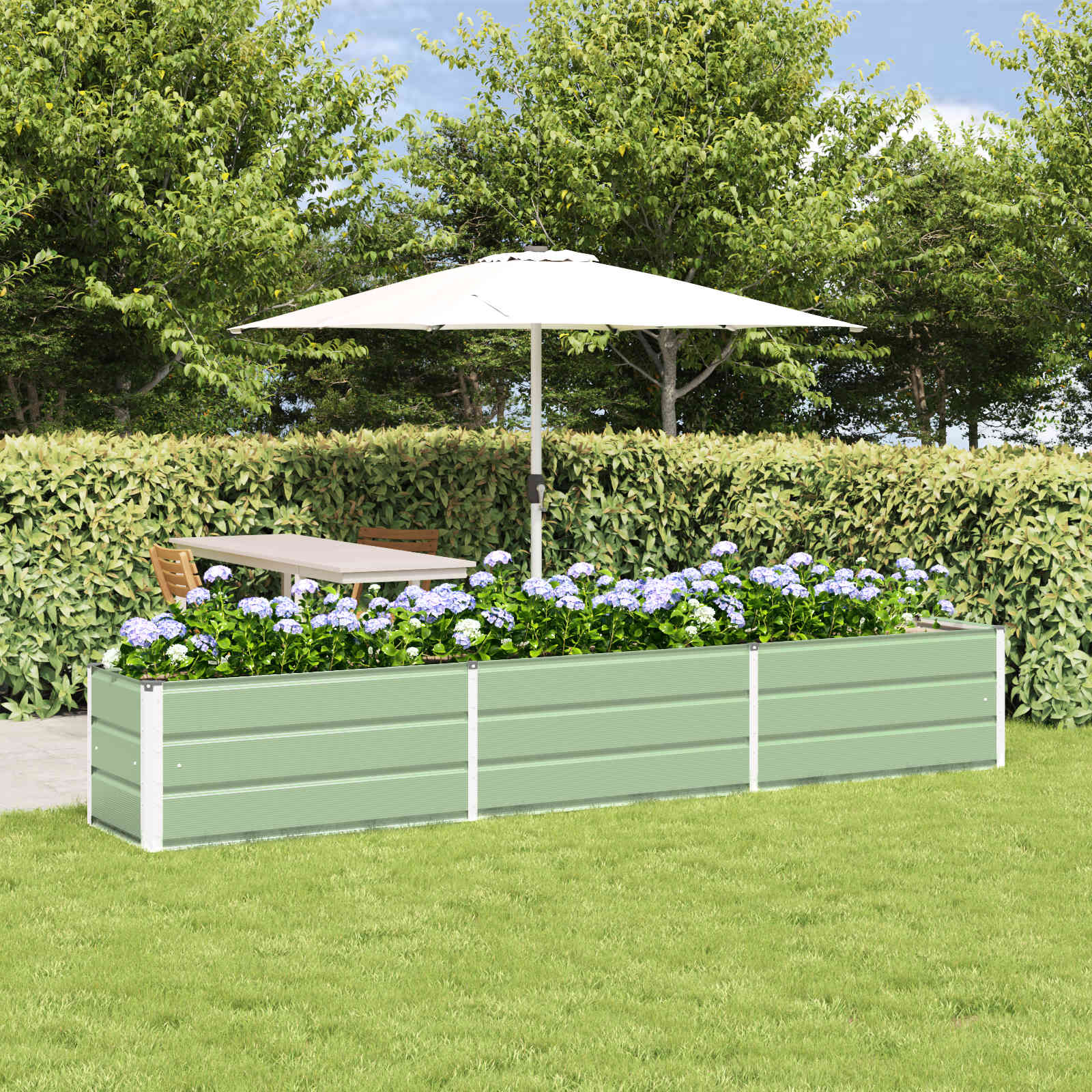 Plantenbak Pastelgroen 480 x 50 x 45 cm Gegalvaniseerd staal
