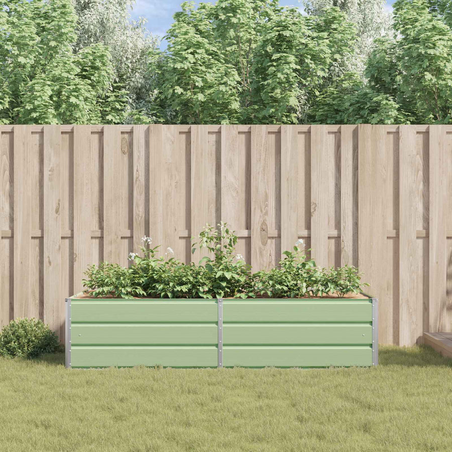 Plantenbak Pastelgroen 195 x 100 x 45 cm Gegalvaniseerd staal
