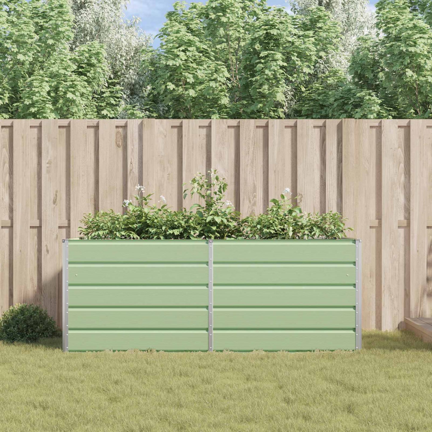 Plantenbak Pastelgroen 195 x 100 x 75 cm Gegalvaniseerd staal