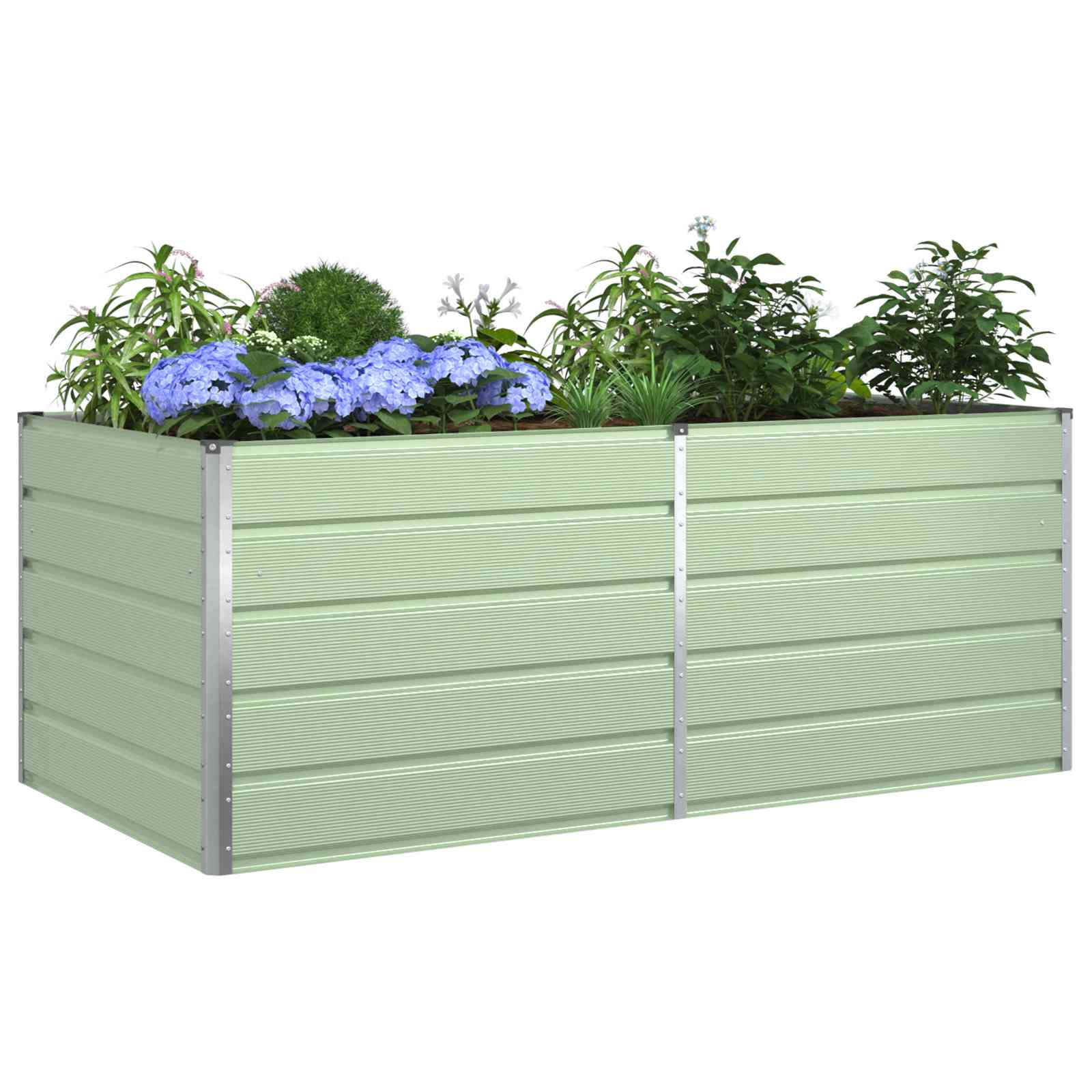 Plantenbak Pastelgroen 195 x 100 x 75 cm Gegalvaniseerd staal