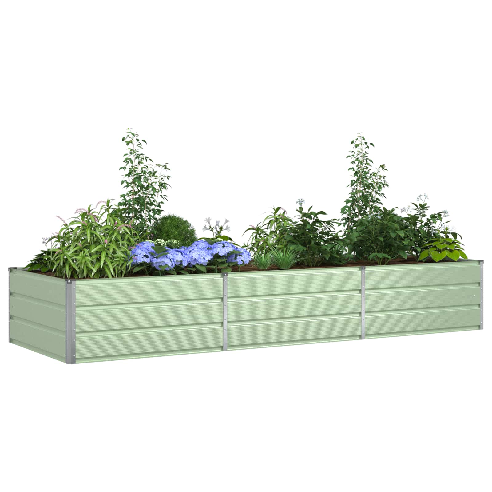 Plantenbak Pastelgroen 195 x 100 x 45 cm Gegalvaniseerd staal