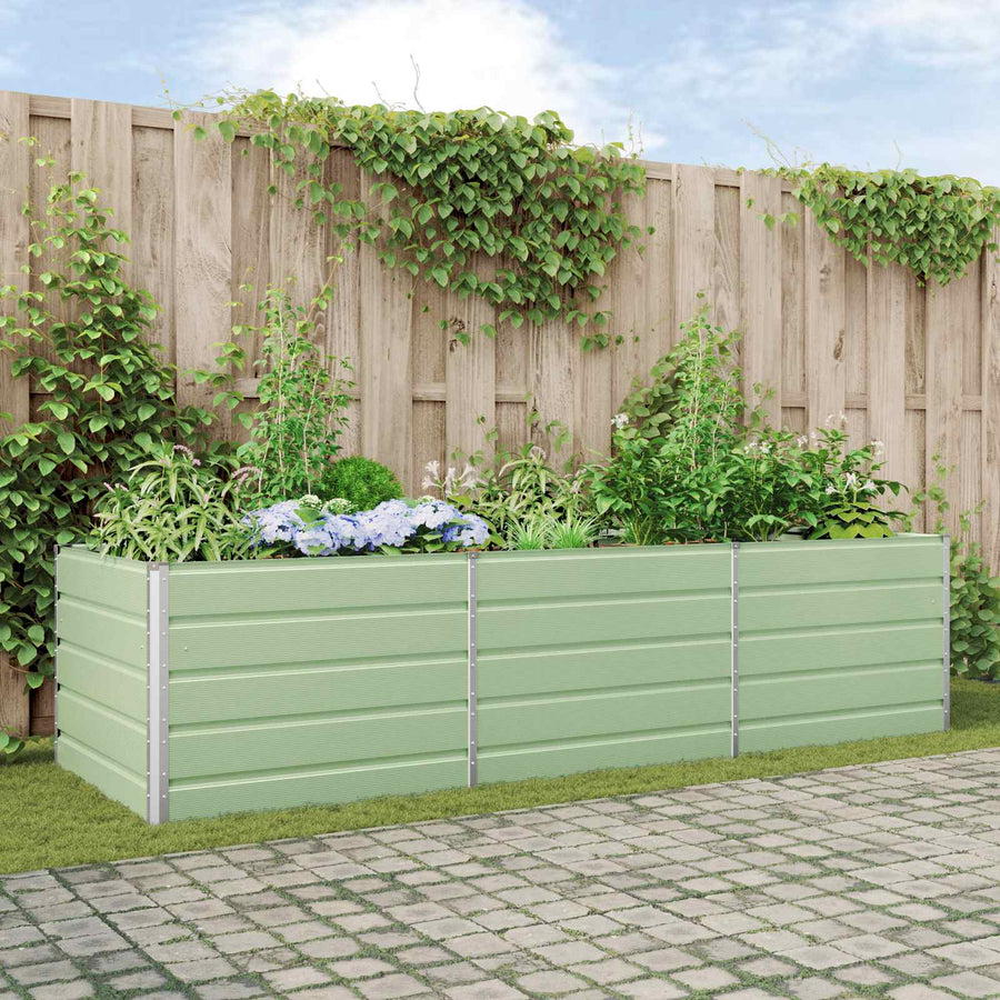 Plantenbak Pastelgroen 195 x 100 x 45 cm Gegalvaniseerd staal