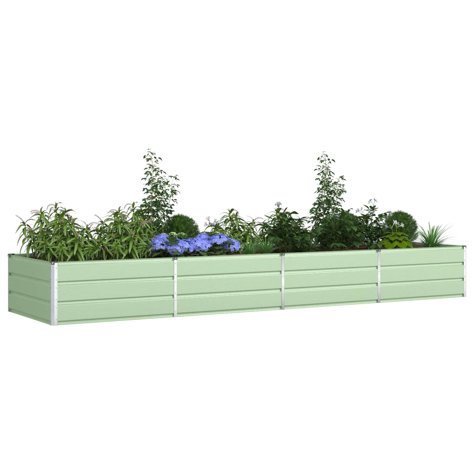 Plantenbak Pastelgroen 195 x 100 x 45 cm Gegalvaniseerd staal