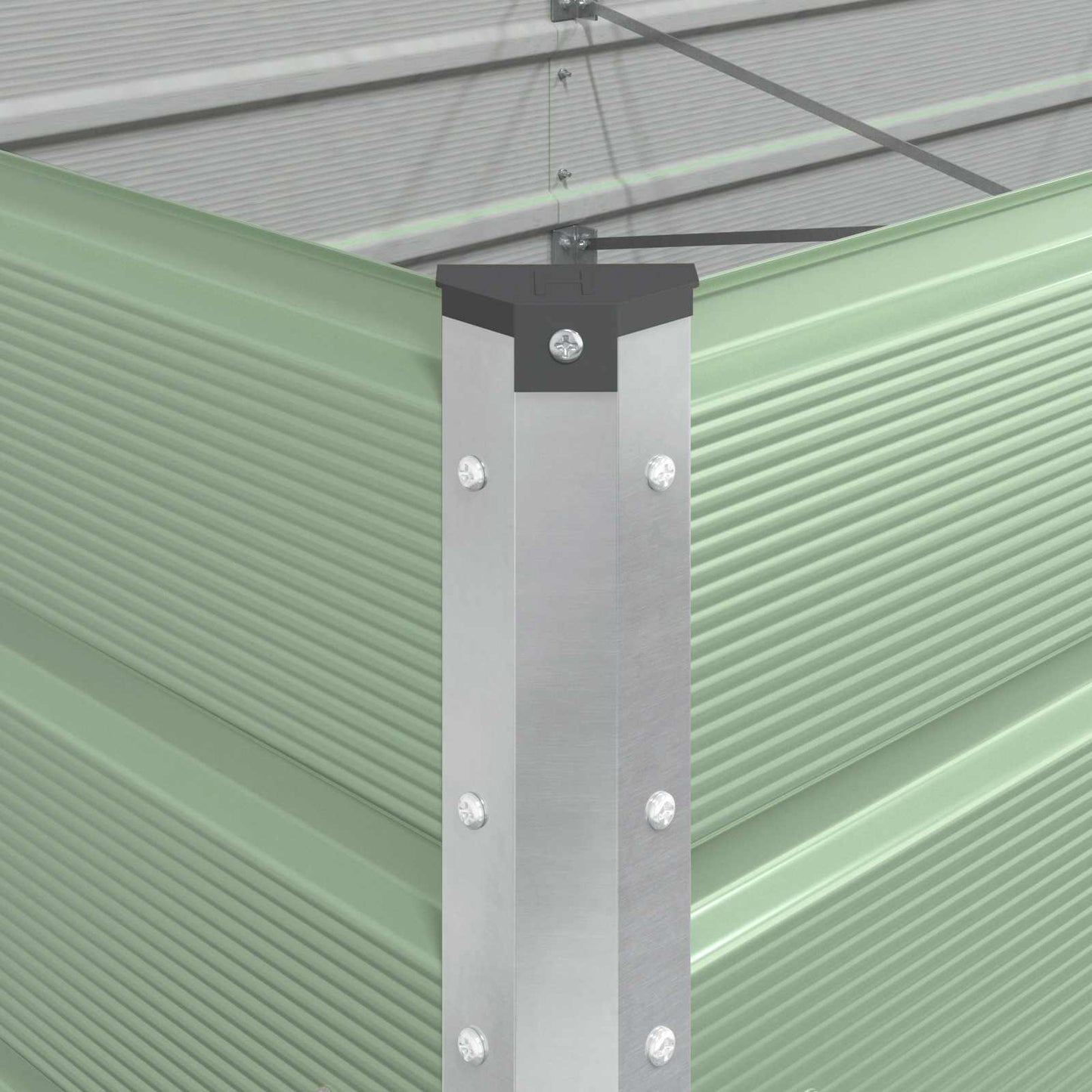 Plantenbak Pastelgroen 195 x 100 x 45 cm Gegalvaniseerd staal