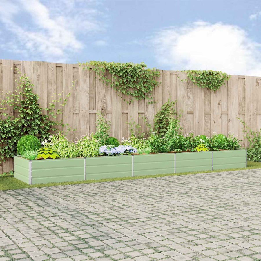 Plantenbak Pastelgroen 195 x 100 x 45 cm Gegalvaniseerd staal