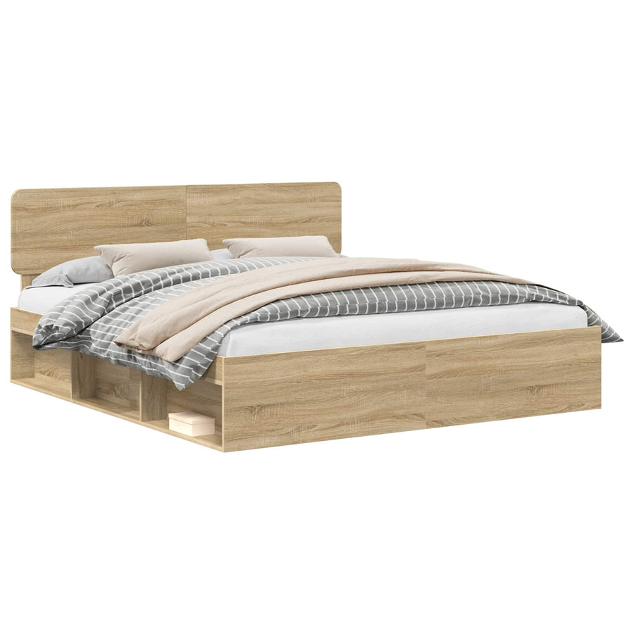 Bedframe met hoofdeinde Sonoma 200 x 200 cm Massief grenenhout