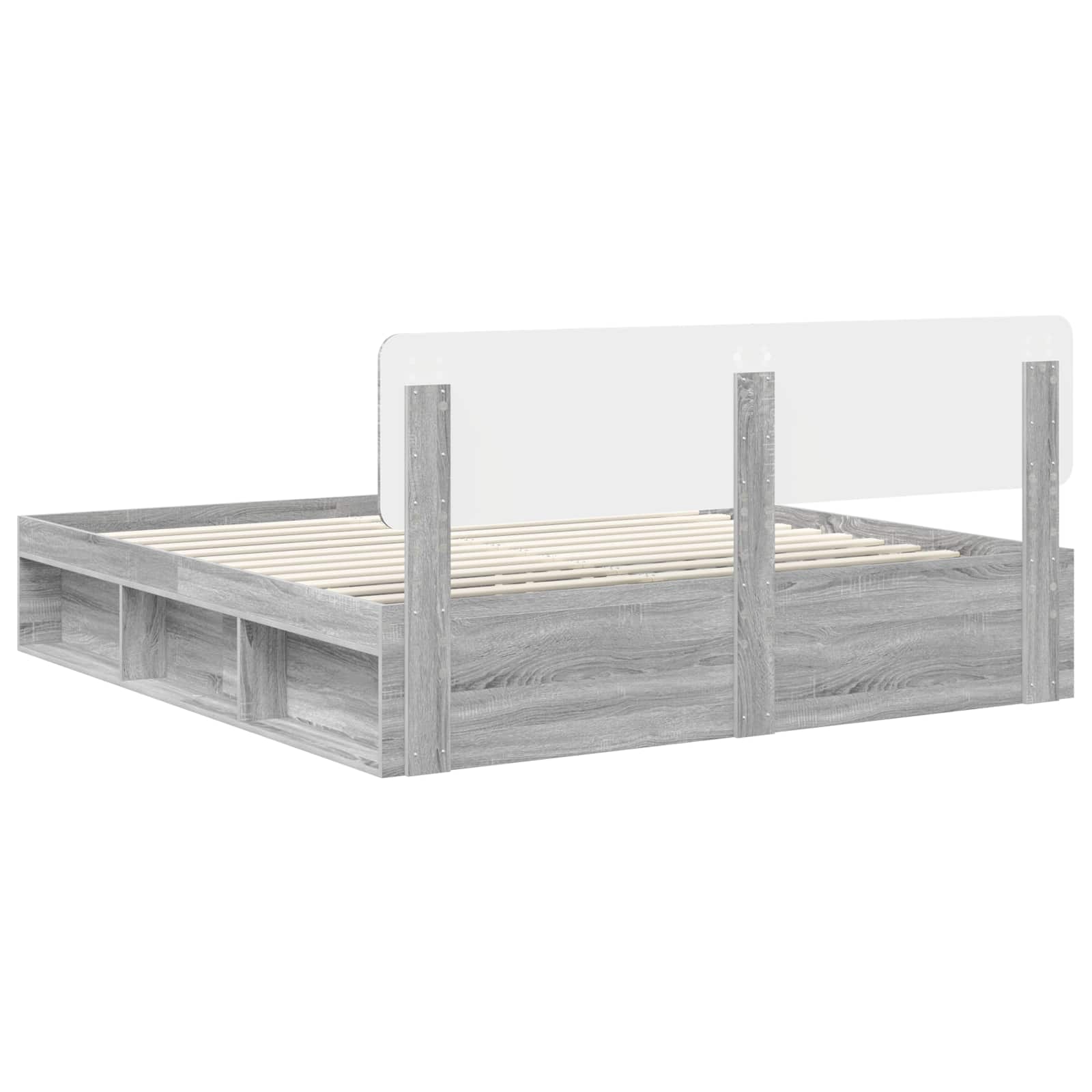 Bedframe Grijs Sonoma 200 x 200 cm Massief grenenhout