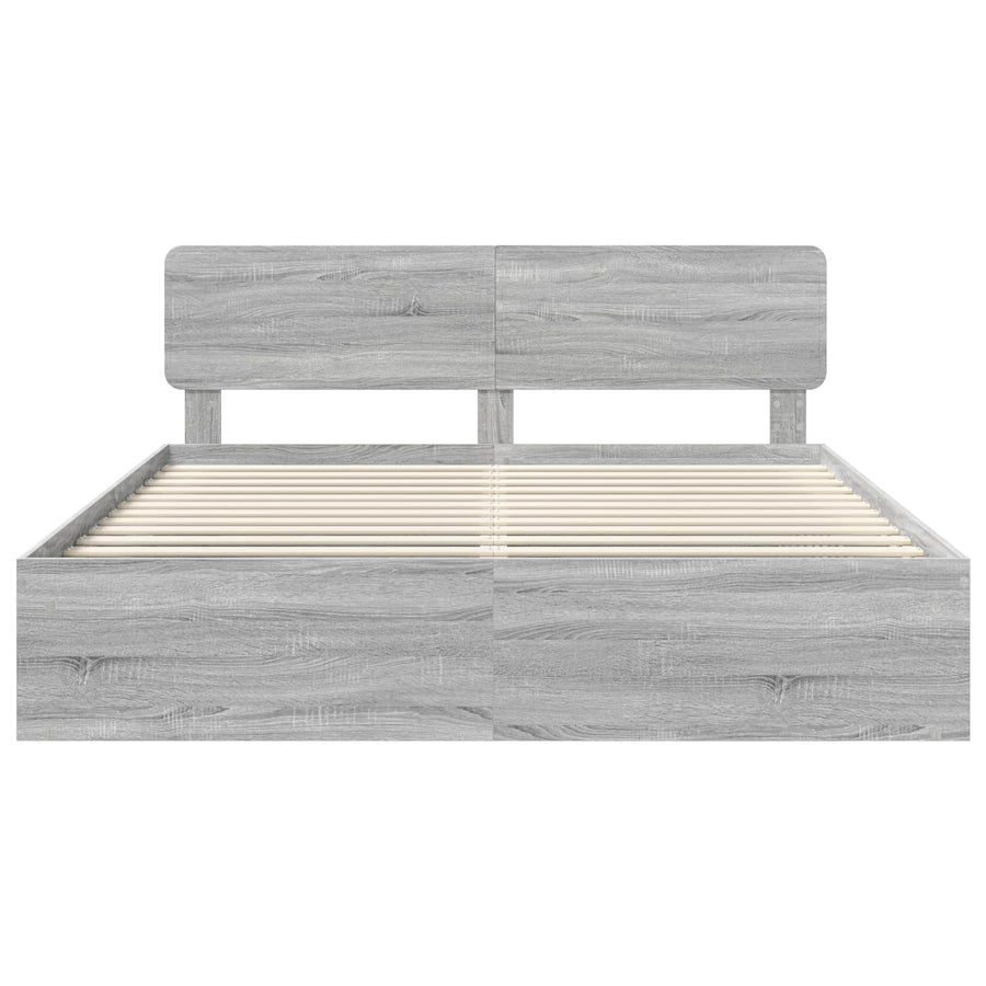 Bedframe Grijs Sonoma 200 x 200 cm Massief grenenhout